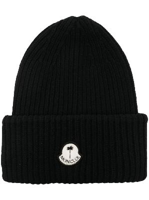 Moncler Genius - X Palm Angels Black Logo Beanie Hat
