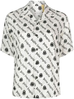 Moncler Genius - X Palm Angels White Logo-Print Short-Sleeved Shirt