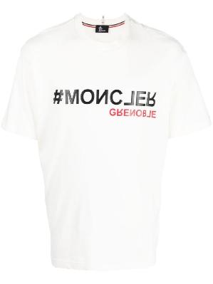 Moncler Grenoble - White Logo Print Cotton T-Shirt