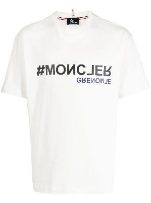 Moncler Grenoble - White Logo Print Cotton T-Shirt