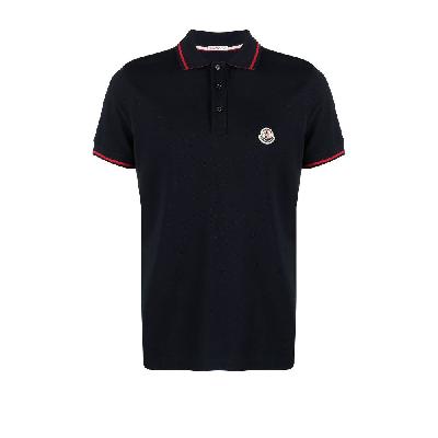Moncler - Blue Logo Cotton Piqué Polo Shirt