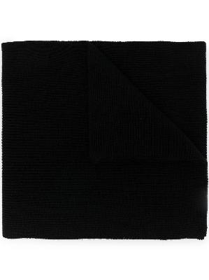 Moncler - Black Logo Badge Virgin Wool Scarf