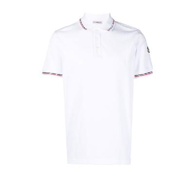Moncler - White Short Sleeve Cotton Polo Shirt