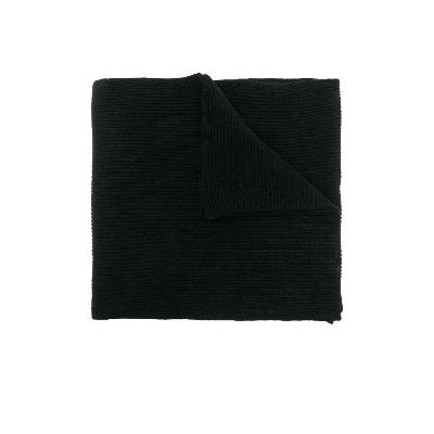 Moncler - Black Logo Badge Ribbed Knit Scarf