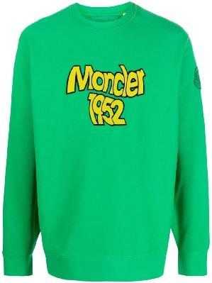 Moncler - Green Logo Print Cotton Sweatshirt