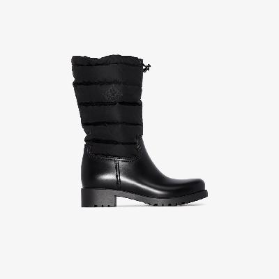 Moncler - Black Ginette Padded Leather Boots
