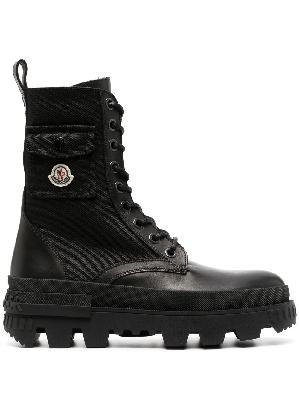 Moncler - Black Logo Patch Combat Boots