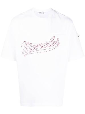 Moncler - White Logo-Embroidered Cotton T-Shirt