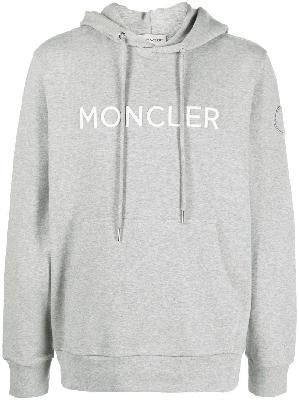 Moncler - Grey Logo Embroidered Hoodie