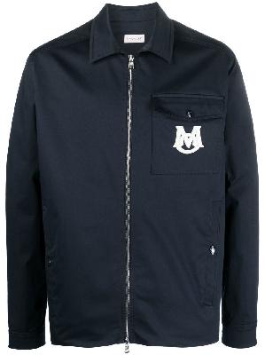 Moncler - Blue Embroidered Logo Shirt Jacket