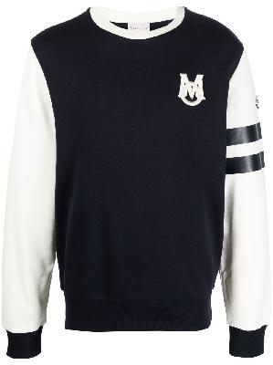 Moncler - Blue Monogram Appliqué Cotton Sweatshirt