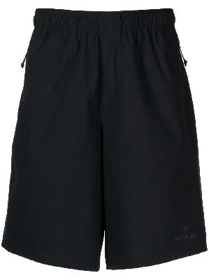 Moncler - Black Ripstop Logo Print Swim Shorts