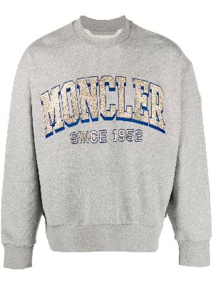 Moncler - Grey Logo Print Cotton Sweatshirt
