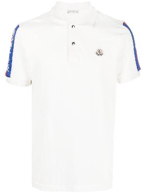 Moncler - White Logo-Patch Cotton Polo Shirt