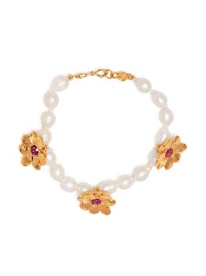 Mondo Mondo - Gold-Plated Daisy Pearl Bracelet
