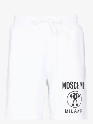 Moschino - White Logo Cotton Track Shorts