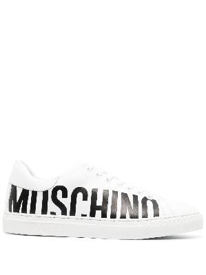 Moschino - White Logo Low-Top Leather Sneakers