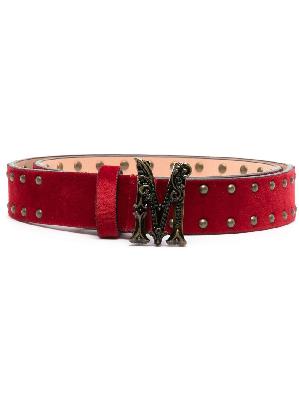 Moschino - Red Studded Velvet Belt