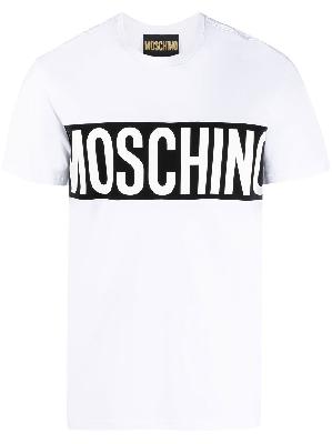 Moschino - White Logo Print Organic Cotton T-Shirt