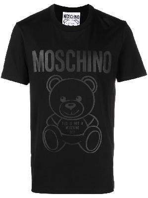 Moschino - Black Teddy Bear Logo Cotton T-Shirt