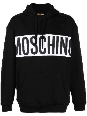 Moschino - Black Institutional Logo Print Cotton Hoodie