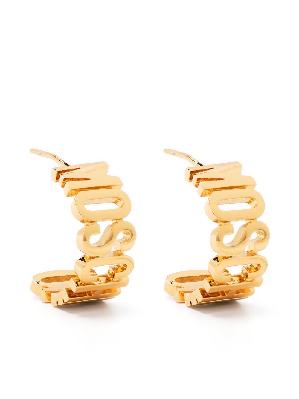 Moschino - Gold-Tone Logo Hoop Earrings