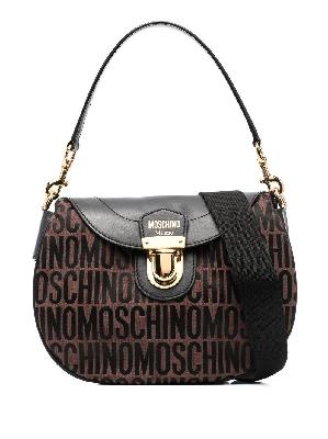 Moschino - Brown Logo Stamp Monogram Shoulder Bag