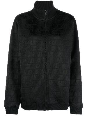 Moschino - Black All-Over Debossed Logo Sweatshirt