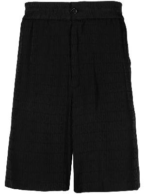 Moschino - Black All-Over Logo Print Shorts