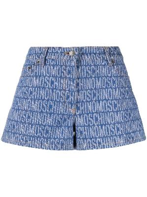 Moschino - Blue Logo Print Denim Shorts