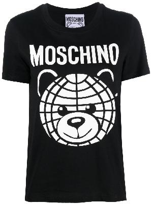 Moschino - Black Teddy Logo Organic Cotton T-Shirt