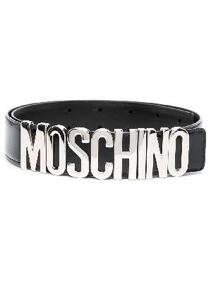 Moschino - Black Logo Smooth Leather Belt