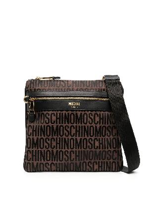 Moschino - Brown Logo-Jacquard Messenger Bag