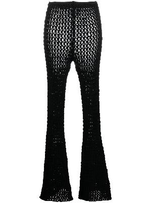 Moschino - Black Crochet Knit Flared Trousers