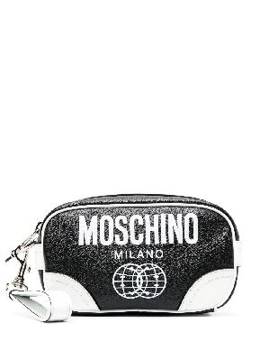 Moschino - Black Smiley Logo Print Clutch Bag