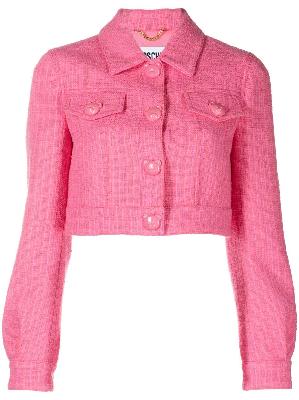 Moschino - Pink Tweed Cropped Jacket