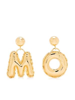 Moschino - Gold-Tone Inflatable Lettering Drop Earrings