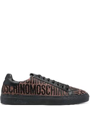 Moschino - Brown Logo Jacquard Low-Top Sneakers