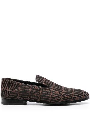 Moschino - Brown Logo-Jacquard Loafers
