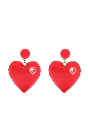 Moschino - Red Inflatable Heart Charm Earrings