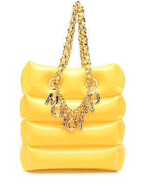 Moschino - Yellow Logo-Chain Padded Tote Bag