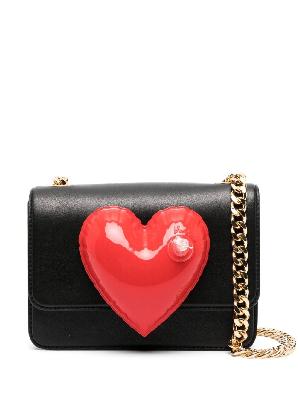 Moschino - Black Inflatable-Heart Embellished Shoulder Bag