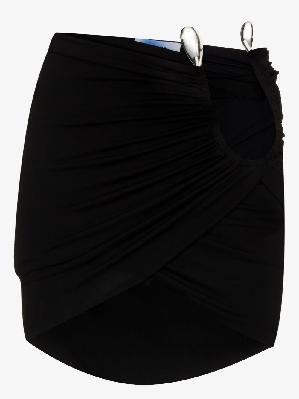 Mugler - Black Draped Cut-Out Mini Skirt