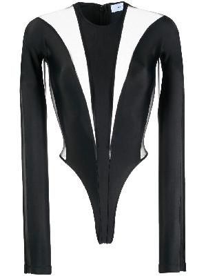 Mugler - Black Illusion Shaping Panelled Bodysuit