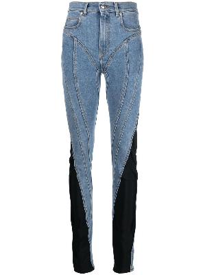 Mugler - Blue Twist-Panel High-Waisted Jeans