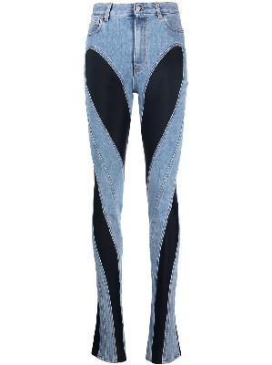 Mugler - Blue Two-Tone Skinny Jeans