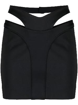 Mugler - Black Cut-Out High-Waisted Miniskirt