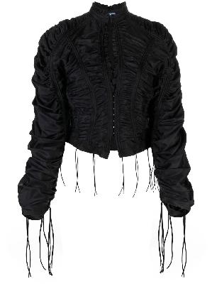 Mugler - Black Draped Blouson Jacket