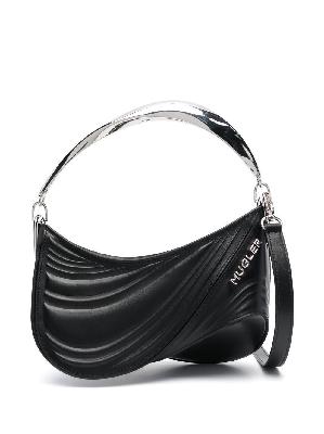 Mugler - Black Spiral Curve 01 Leather Shoulder Bag