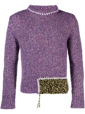 Namacheko - Purple Stitched Panel Sweater